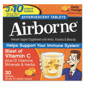 Immune Support Effervescent Tablet, Orange, 30 Count by RECKITT BENCKISER