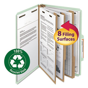 SMEAD MANUFACTURING COMPANY 19093 Pressboard Classification Folder, 3" Exp., 6 Dividers, Legal, Gray/Green, 10/Box by SMEAD MANUFACTURING CO.