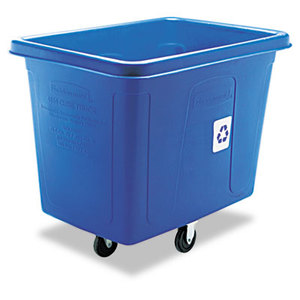 RUBBERMAID COMMERCIAL PROD. 461673 Recycling Cube Truck, Rectangular, Polyethylene, 500lb Cap, Blue by RUBBERMAID COMMERCIAL PROD.