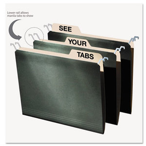 IdeaStream Consumer Products, LLC FT07033 Hanging File Folders with Innovative Top Rail, Letter, Green, 20/Pack by IDEASTREAM CONSUMER PRODUCTS