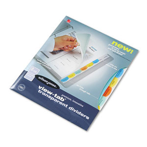 ACCO Brands Corporation W55067 View-Tab Transparent Index Dividers, 8-Tab, Square, Letter, Assorted, 8/Set by WILSON JONES CO.