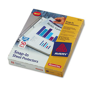 Avery 78706 Snap-In Heavyweight Sheet Protector, Letter, Diamond Clear, 50/Box by AVERY-DENNISON