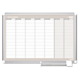 Bi-silque S.A GA0396830 Weekly Planner, 36x24, Aluminum Frame by BI-SILQUE VISUAL COMMUNICATION PRODUCTS INC