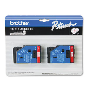 Brother Industries, Ltd TC-21 TC Tape Cartridges for P-Touch Labelers, 1/2w, Red on White, 2/Pack by BROTHER INTL. CORP.