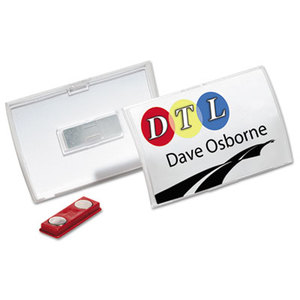 Durable Office Products Corp. 8215-19 Click-Fold Convex Name Badge Holder, Double Magnets, 3 3/4 x 2 1/4, Clear, 10/Pk by DURABLE OFFICE PRODUCTS CORP.