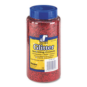 Spectra Glitter, .04 Hexagon Crystals, Red, 16 oz Shaker-Top Jar by PACON CORPORATION