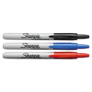 Sanford, L.P. 32726PP Retractable Permanent Markers, Fine Point, Assorted, 3/Set by SANFORD