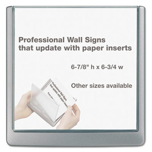 Click Sign Holder For Interior Walls, 6 3/4 x 5/8 x 6 7/8, Gray by DURABLE OFFICE PRODUCTS CORP.