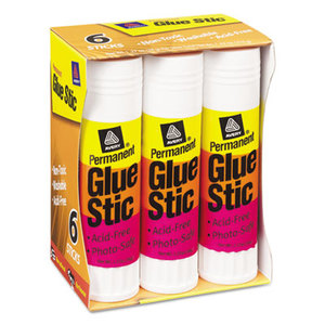 Avery 98073 Permanent Glue Stics, White Application, 1.27 oz, 6/Pack by AVERY-DENNISON