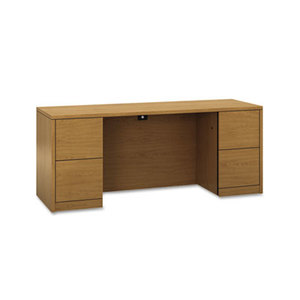 HON COMPANY 105900CC 10500 Series Kneespace Credenza With Full-Height Pedestals, 72w x 24d, Harvest by HON COMPANY