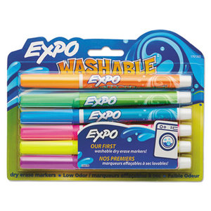 Sanford, L.P. 1761203 Washable Dry Erase Marker, Fine Point, Assorted, 6 per Set by SANFORD