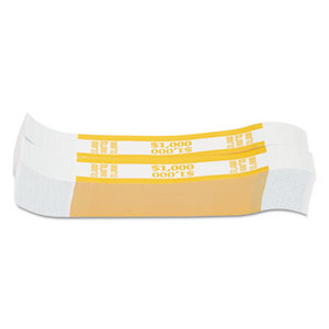 Currency Straps, Yellow, $1,000 in $10 Bills, 1000 Bands/Pack by MMF INDUSTRIES