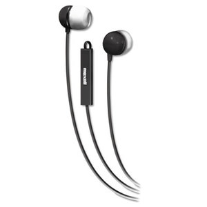 In-Ear Buds with Built-in Microphone, Black/White by MAXELL CORP. OF AMERICA