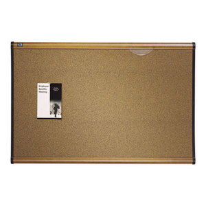 Prestige Bulletin Board, Brown Graphite-Blend Surface, 72 x 48, Maple Frame by QUARTET MFG.