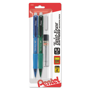 PENTEL OF AMERICA QE415LEBP2 Twist-Erase EXPRESS Mechanical Pencil, 0.5 mm, 2 per Set by PENTEL OF AMERICA