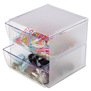 Deflecto Corporation 350101 Two Drawer Cube Organizer, Clear Plastic, 6 x 7-1/8 x 6 by DEFLECTO CORPORATION