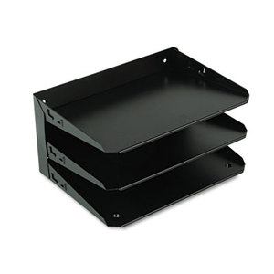 MMF INDUSTRIES 2643004 Steelmaster Multi-Tier Horizontal Letter Organizers, Three Tier, Steel, Black by MMF INDUSTRIES