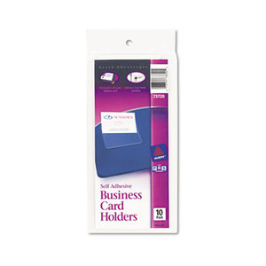 Avery 73720 Self-Adhesive Business Card Holders, Top Load, 3-1/2 x 2, Clear, 10/Pack by AVERY-DENNISON