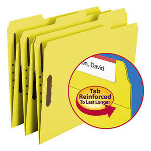 SMEAD MANUFACTURING COMPANY 12940 Folders, Two Fasteners, 1/3 Cut Assorted Top Tab, Letter, Yellow, 50/Box by SMEAD MANUFACTURING CO.