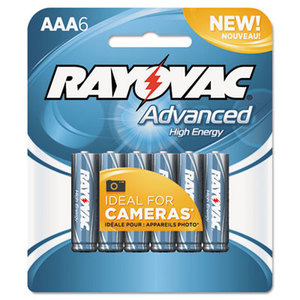 RAY-O-VAC 824-6HEF Alkaline High Energy Batteries, AAA, 6/Pk by RAY-O-VAC