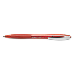 BIC VCG11 RED Atlantis Ballpoint Retractable Pen, Red Ink, Medium, 1mm, Dozen by BIC CORP.