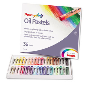 PENTEL OF AMERICA PHN36 Oil Pastel Set With Carrying Case,36-Color Set, Assorted, 36/Set by PENTEL OF AMERICA