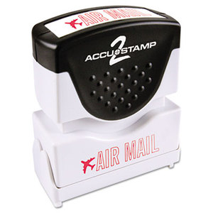 Accustamp2 Shutter Stamp with Microban, Red, AIR MAIL,  1 5/8 x 1/2 by CONSOLIDATED STAMP