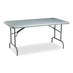 ICEBERG ENTERPRISES, LLC 65217 IndestrucTables Too 1200 Series Resin Folding Table, 60w x 30d x 29h, Charcoal by ICEBERG ENTERPRISES