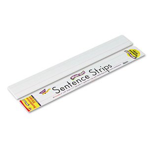 Wipe-Off Sentence Strips, 24 x 3, White, 30/Pack by TREND ENTERPRISES, INC.