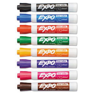 Low Odor Dry Erase Marker, Chisel Tip, Assorted, 8 per Set by SANFORD