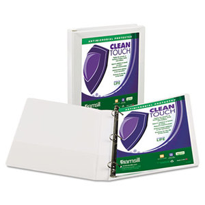 SAMSILL CORPORATION 16237 Clean Touch Locking D-Ring View Binder, 1" Cap, White by SAMSILL CORPORATION