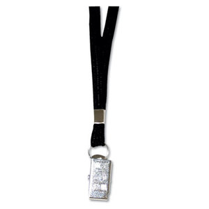 Deluxe Lanyards, Clip Style, 36" Long, Black, 24/Box by ADVANTUS CORPORATION