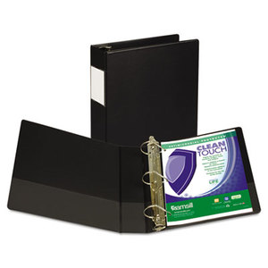 SAMSILL CORPORATION 16360 Clean Touch Antimicrobial Locking D-Ring Binder, 11 x 8-1/2, 2" Cap, Black by SAMSILL CORPORATION