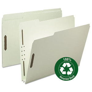 SMEAD MANUFACTURING COMPANY 15004 Recycled Pressboard Fastener Folders, Letter, 2" Exp., Gray/Green, 25/Box by SMEAD MANUFACTURING CO.