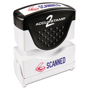 Consolidated Stamp Manufacturing Company 035606 Accustamp2 Shutter Stamp with Microban, Red/Blue, SCANNED, 1 5/8 x 1/2 by CONSOLIDATED STAMP