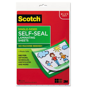 3M LS854SS-10 Self-Sealing Laminating Sheets, 6.0 mil, 8 1/2 x 11, 10/Pack by 3M/COMMERCIAL TAPE DIV.