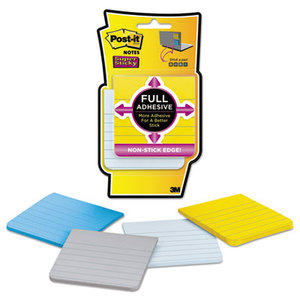 3M F330-4SSAL Full Adhesive Notes, 3 x 3, Ruled, Assorted New York Colors, 4/Pack by 3M/COMMERCIAL TAPE DIV.