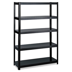 Safco Products 5244BL Boltless Steel Shelving, Five-Shelf, 48w x 24d x 72h, Black by SAFCO PRODUCTS