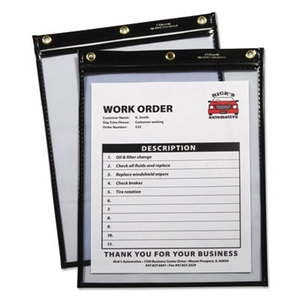 C-Line Products, Inc 50912 Heavy-Duty Super Heavyweight Plus Shop Ticket Holders, Black, 9 x 12, 15/BX by C-LINE PRODUCTS, INC