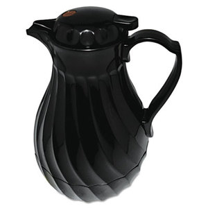Poly Lined Carafe, Swirl Design, 64oz Capacity, Black by HORMEL CORP
