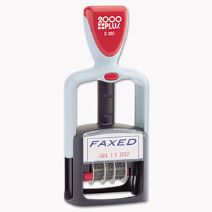 Consolidated Stamp Manufacturing Company 011032 Two-Color Word Dater, 1 3/4 x 1, "Faxed," Self-Inking by CONSOLIDATED STAMP