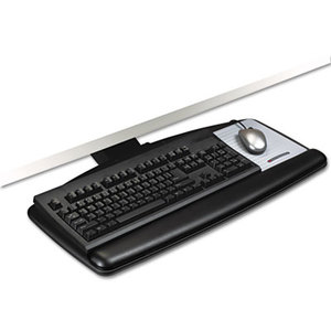 3M AKT70LE Positive Locking Keyboard Tray, Standard Platform, 21-3/4" Track, Black by 3M/COMMERCIAL TAPE DIV.