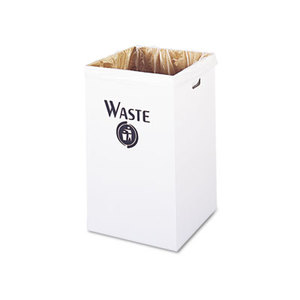 Safco Products 9745 Corrugated Waste Receptacle, Square, 40gal, White, 12/Carton by SAFCO PRODUCTS