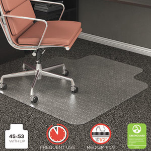 Deflecto Corporation CM15233 RollaMat Frequent Use Chair Mat for Medium Pile Carpet, 45 x 53 w/Lip, Clear by DEFLECTO CORPORATION