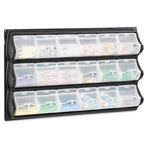 Safco Products 6112BL Polypropylene Panel Storage w/18 Bins, 34 x 51/4 x 20 1/2, Black by SAFCO PRODUCTS
