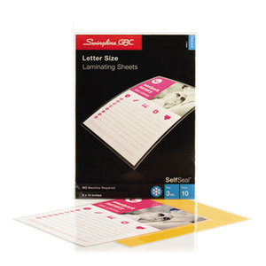 SelfSeal Single-Sided Letter-Size Laminating Sheets, 3mil, 9 x 12, 10/Pack by SWINGLINE