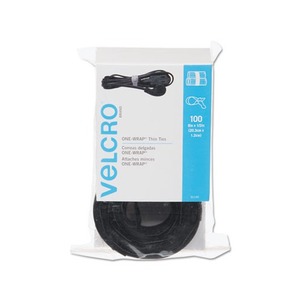 Reusable Self-Gripping Cable Ties, 1/2 x Eight Inches, Black, 100 Ties/Pack by VELCRO USA, INC.