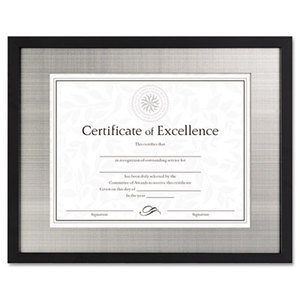 Contemporary Wood Frame, Silver Metal Mat, 11 x 14, 8 1/2 x 11, Black by DAX MANUFACTURING INC.