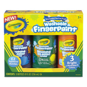 BINNEY & SMITH / CRAYOLA 551311 Washable Fingerpaint Pack, 3 Assorted Bright Colors, 8 oz Tubes, 3/Pack by BINNEY & SMITH / CRAYOLA