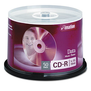 Imation Corp 17301 CD-R Discs, 700MB/80min, 52x, Spindle, Silver, 50/Pack by IMATION